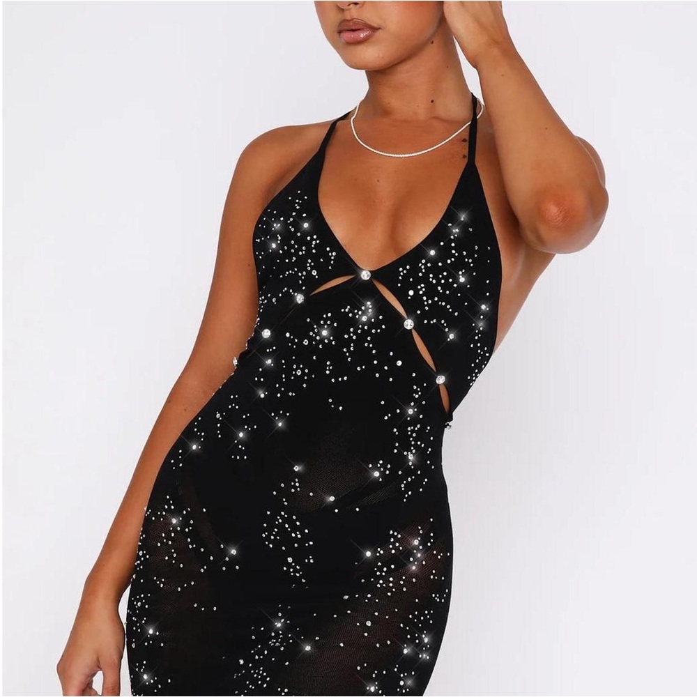 White Fox Sparkling Black Mini Dress